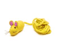 Juguete de gato de ratn Glaciart One Fely - Enriquecimiento suave y difuso de lana 100% natural - Juego de juguetes de gato interactivo Catnip Play