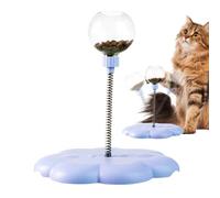 Juguete de gato giratorio, detachable leaking Ball, 9,06 x 10,24 in Spring Rod Treat Dispenser, Interactive Food Puzzle, diseño para interiores Cats Play and Training