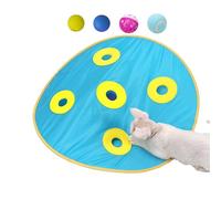 Juguete de gato interactivo - multicolor, túnel para autoactividad con 4 bolas rodantes, diseño de estimulación de cubierta eléctrica, entretener la caza del tren para gatos,