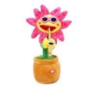 Juguete de girasol - Flor de sol de 10,5 x 33 cm | Charla resplandeciente Repetición Suave Flor de Sol, Regalos de Almohada Favoritos de, 200 Canciones Regalo Divertido Musical para