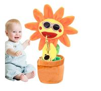 Juguete de girasol - Flor de sol de 10,5 x 33 cm | Charla resplandeciente Repetición Suave Flor de Sol, Regalos de Almohada Favoritos de, 200 Canciones Regalo Divertido Musical para