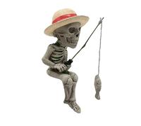 Juguete de Halloween 3D gótico de pesca, escultura única de resina para estanque y espacios al aire libre, espeluznante adorno de Halloween para el hogar y el patio, perfecto para los amantes del arte
