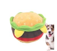 Juguete de hamburguesa para perro, aperitivo de simulación de felpa, dispositivo de masticación suave, juego de limpiador molar interactivo chirriante, herramienta de entretenimiento para
