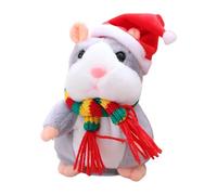 Juguete de hámster parlante: repite lo que dices, juguete de peluche, ratón de hámster electrónico para niño | Muñeca electrónica para mascotas con sombrero y bufanda | Función de repetición de imitac