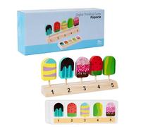 Juguete de helado de madera, juguetes de palpín para - Kit de juguetes de madera para rompecabezas de despertar de aprendizaje emparejado para Navidad, día de nuevo, cumpleaños