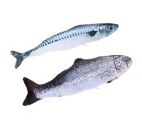 Juguete de hierba gatera, , caballa española, salmón, niño, gatito, felpa, modelado, 2 unidades