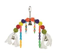 Juguete de jaula Nobby, juguete para aves 22 cm arco con bolas de mimbre