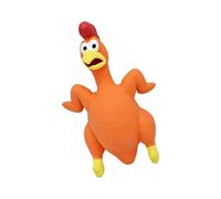 Juguete de látex para perros con forma de pollo, juguete interactivamente chirriante para jugar interactivamente y masticar, divertido y encantador chirriador para perros