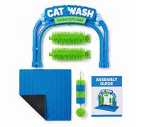 Juguete de lavado para gatos, rascador de lavado de coche, arco de masaje | Estación de cepillo suave para mascotas, ayuda a reducir los pelos sueltos, peluquero estable para gatos