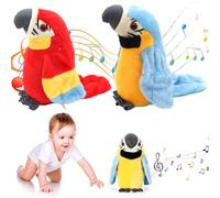Juguete de loro parlante de peluche vívido, loro parlante interactivo repite lo que dijiste, 2 piezas de juguetes electrónicos para pájaros para niños y niñas, fiesta de cumpleaños, sin batería.