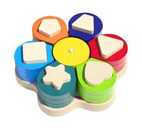 Juguete de Madera de Clasificación de Colores y Apilamiento | Bloques De Correspondencia,Geométrico - Bloques Geométricos para Asociar Reconocimiento Formas y Colores Juguete Educativo Despertar Juego