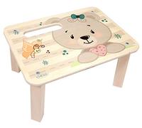 Juguete de Madera Hess 30274, reposapiés de Madera para niños, Oso Natural, Aprox. 33 x 24,5 x 17,5 cm, Multicolor
