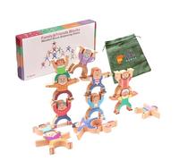 Juguete de Madera Montessori - Juguete Inclusivo - para aprender jugando y desarrollar Creatividad y Educación Emocional a través de construir torres con las figuras de equilibrio - a partir 3 Años