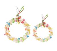 Juguete de Madera Natural para pájaros, para pájaros, Percha interactiva Multifuncional con Hojas, Soporte de Perca, Columpios de Cuerda heemp para cacatúa, Periquito