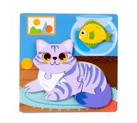 Juguete de madera para animales a juego para niños de aprendizaje temprano, desarrollo cognitivo y habilidades motoras finas, entrenamiento de habilidades motrices