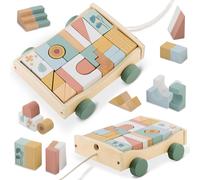 Juguete de madera para arrastrar con bloques NK-853 Nukido