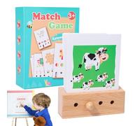 Juguete De Madera para Juego De Emparejar - Interactivo para El Pensamiento Lógico - Juego de Madera de Emparejar Cartas de Animales - para Niños Niñas Hogar Aula Viaje Jardín De Infancia Viajes En