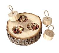 Juguete de Madera para Mascotas pequeñas, Tabla de olfatear con escondites de golosinas, de enriquecimiento Mental para hámsters, Chinchillas, jerbos, Conejos, Centro de Actividades