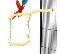 Juguete de madera para pájaros, juguete oscilante para pájaros, juguete de pie, perca periquito de madera, suministros para mascotas para agapornis cockatiel, ondulado, pinzones, mynah