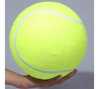Juguete de mascar pelota de tenis gigante, respetuoso con los animales de compañía para perros, juguete de ejercicio súper grueso para mascotas grandes, inflable para perros de 24 cm de (amarillo)