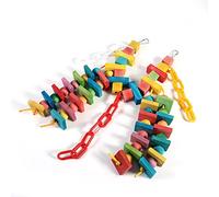 Juguete de Masticación de la Jaula de Loros de Bloque de Madera, Colores Brillantes para Masticar y Ascender Saludables, Animales Pequeños, 1 Pieza