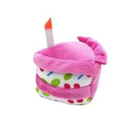Juguete de masticación de peluche para perros - juego de squeaker en forma de pastel divertido, compañero esponjoso resistente al bocado para mascotas pequeñas, adorable juguete de golosina do