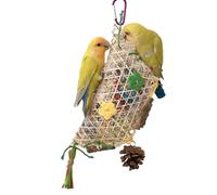 Juguete de masticar para loros - Destruye papel de madera trenzada 23 x 10 x 4 cm, juego interactivo colorido | Accesorio jaula para cockatiel Conure Lovebird Finch Cacatúa gris africano Myn