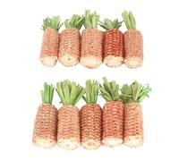 Juguete de Mazorca de Maíz de Conejo, 10 Piezas de Juguete Interactivo de Mazorca de Maíz de Hámster en Forma de Zanahoria para Loro (Verde, Pequeño)