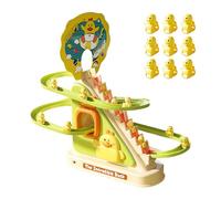 Juguete de montaña rusa de patos - Juego de juguetes eléctricos para escaleras con 9 patos, luces LED y música, divertido juego de tobogán, material ABS seguro para niños, niños pequeños, Ju