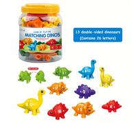 Juguete de motricidad con dinosaurios de cara, 26 , 10 números gráficos, juguete educativo preescolar para niños y niñas, con mayúsculas y minúsculas
