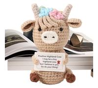 Juguete De Muñeca De De Las Tierras Altas De Punto - Mini Animal De Peluche De Ganchillo Positivo | Apoyo Emocional, Regalo Inspirador, Decoración De Fiesta De Navidad Para Figuras Decorativas, E