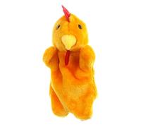 Juguete de muñeca de pollo de dibujos animados: diseño de control de dedos de mano de felpa suave, estructura ligera y portátil, construcción de tela segura y no tóxica | Lecciones de rol, narración