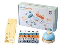 Juguete de ortografía en inglés madera para niños rompecabezas interactivo padres e hijos la cognición temprana del alfabeto y el aprendizaje alfabetización divertido educativo con bloques tarjetas pa