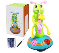 Juguete de Oruga de saxofón Bailando, Oruga eléctrica Que se Mueve con música - Juguete sensorial Educativo para niños de 0 a 3 años (con batería)