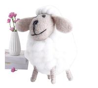 Juguete de oveja de lana para decoración - Mini cordero de fieltro, figura de peluche hecha a mano, adorable de animales de granja, acento decorativo de mesa | Lindas ovejas