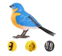 Juguete de pájaro chirremendo, pájaro Robot, Canto eléctrico y Juguete de chirrido, Movimiento y Sonido Activado, simulación operada por baterías Lindos Juguetes interactivos para niños, Azul