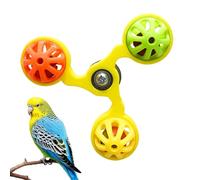 Juguete de pájaro - Impresión 3D, Molino de viento de jaula 11x11cm con campanas | Juguete giratorio de parquet, masticar y enriquecer el accesorio de jaula de aves para parquetes, conures, pájaros de