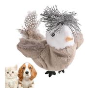 Juguete de pájaro para gatos - Juguetes interactivos de pájaros que cantan, juguete realista recargable, movimiento de actividad, suministros de movimiento Flappy, accesorios para jugar en
