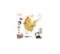 Juguete de pájaro volador para gatos, juguete para pájaros voladores, juguete para gatos que chirrían, alas de gato, juguete de pájaro saltando con cola de pluma, gorrión recargable para morder