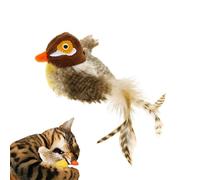 Juguete de pájaros de Lujo para Gatos - Toy de Peluche de Gato de pájaro marrón Brown simulado | Juguetes para Ejercicios de Gatito Mapas de Mesa Realista para Sala de Estar, Granja, Patio Trasero