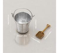 Juguete de Pala Miniatura | 2X Juego de Accesorios de Jardinería en Miniatura,Set de Cubo Realista Pequeño para Niños Decoración de Escritorio Colegio Oficina Niño Niña