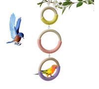 Juguete de para Loros: Perca de Escalada de Madera de 16,93 Pulgadas, Juego de Anillos Colgantes para Actividades de pájaros, enriquecimiento de Cuerda de algodón con Estructura de Agarre seg
