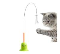Juguete de pared de plumas para gatos, Teaser - Vaso con ventosa, juguete deportivo para gatitos, pluma portátil para gatos, teaser interactivos, con campana para gatitos, entrenamiento