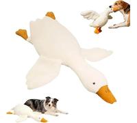 Juguete de pato blanco para perros de peluche grande de pato blanco, lindo ganso de peluche, juguetes indestructibles para perros pequeños, medianos y grandes (90 cm)