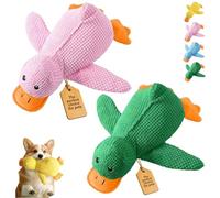 Juguete de pato calmante para perros, juguete interactivo para perros con sonido de charlatán y arrugas, felpa suave duradera, muñeca masticable con chirriador para mascotas en interiores y exteriores