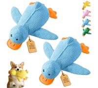 Juguete de pato calmante para perros, juguete interactivo para perros con sonido de charlatán y arrugas, felpa suave duradera, muñeca masticable con chirriador para mascotas en interiores y exteriores