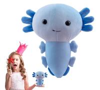 Juguete de peluche axolotl - linda felpa, salamandra de dibujos animados suave | Adorable diseño de dinosaurios hexagonales, almohada animal esponjoso dormitorio acento de peluche,