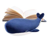 Juguete de peluche ballena - 45 x 15 x 15 cm, almohada suave abraza | Cojín relleno de animales marinos azules | Tejido de algodón elástico suave para la piel | Decoración de felpa llena de algodón |