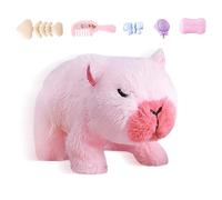 Juguete De Peluche Capibara - 9,25 Pulgadas Muñeca Suave Interactiva | Peluche Electrónico Marrón Y Rosa - Compañero De Viaje Ligero, Sala De Juegos, Jardín De Infancia, Diversión Y Comodidad