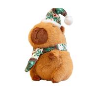 Juguete De Peluche Capybara - Animal De Peluche Edición De Navidad, Crea Un Ambiente De Vacaciones, Almohada Abrazo Lleno De Algodón PP Suave, Decoración De Vacaciones Linda | Regalo De La Pantalla D